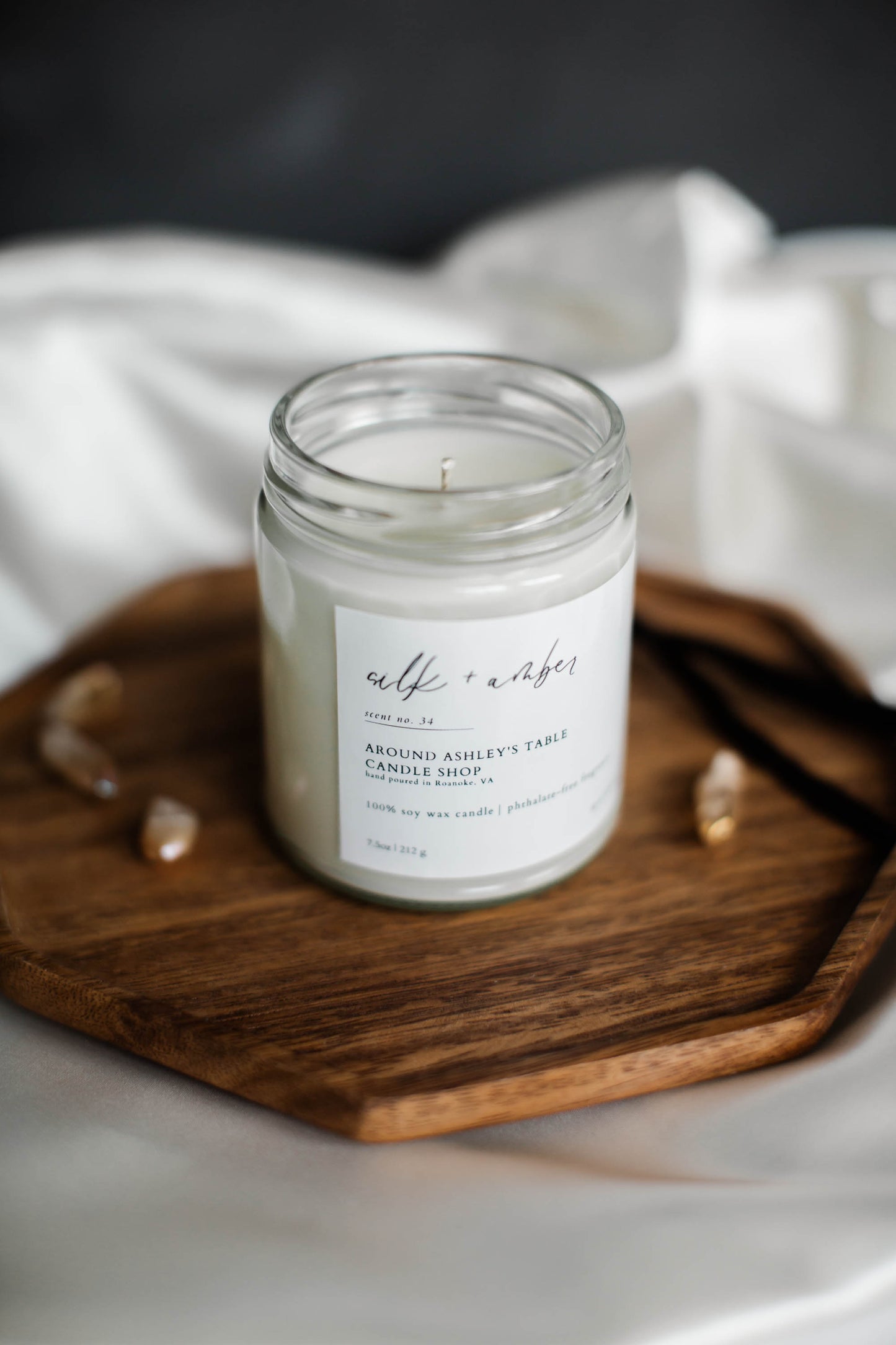 Silk + Amber | 8oz Soy Wax Candle