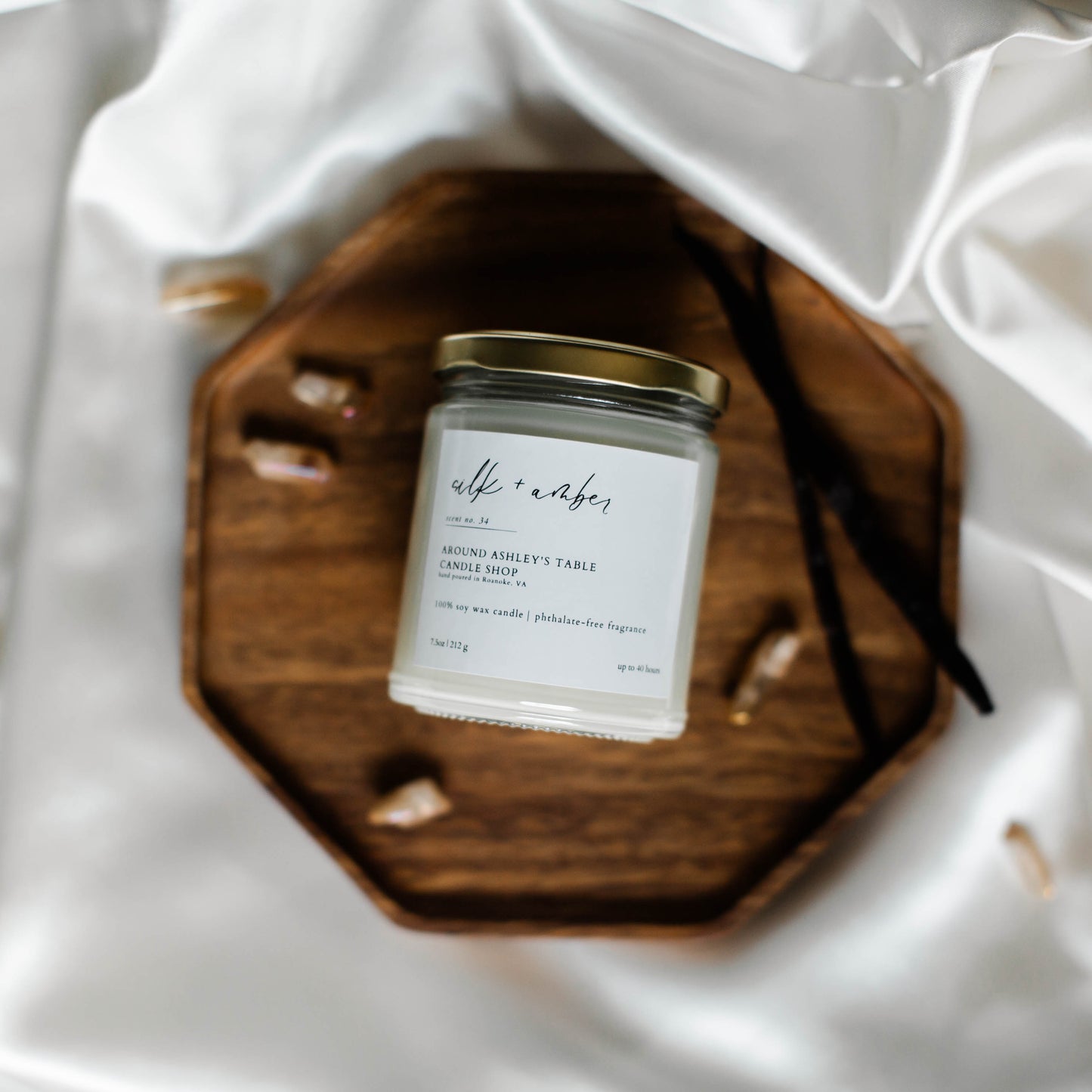 Silk + Amber | 8oz Soy Wax Candle