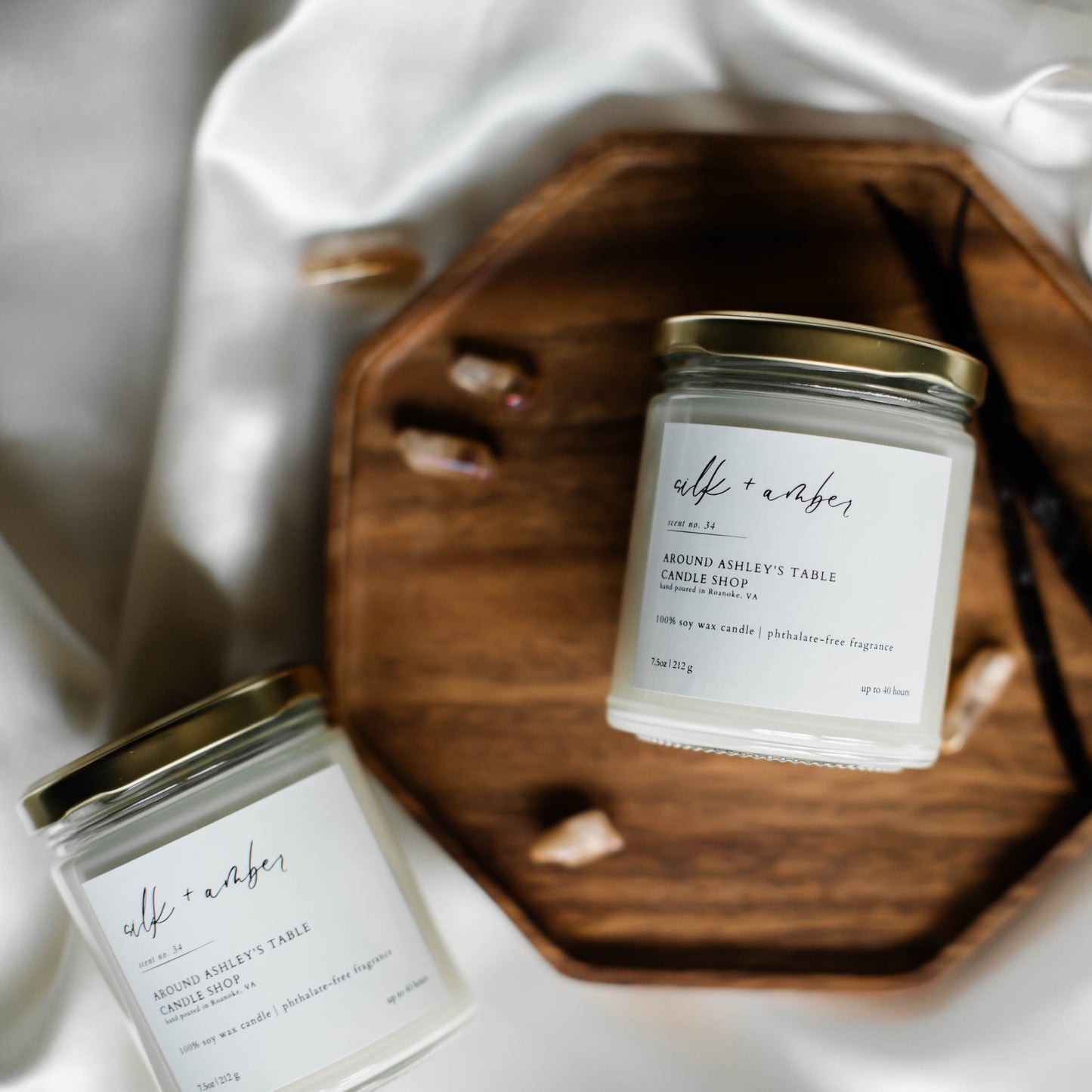 Silk + Amber | 8oz Soy Wax Candle