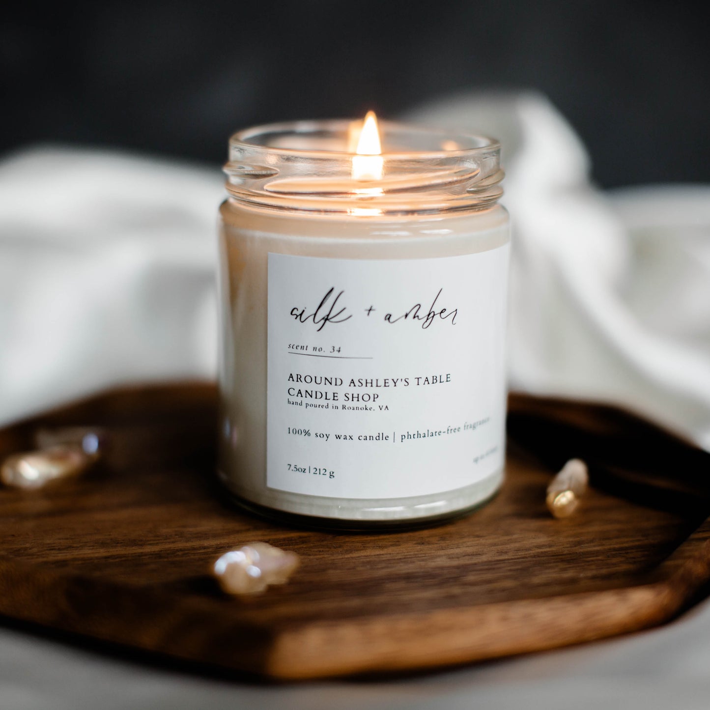 Silk + Amber | 8oz Soy Wax Candle