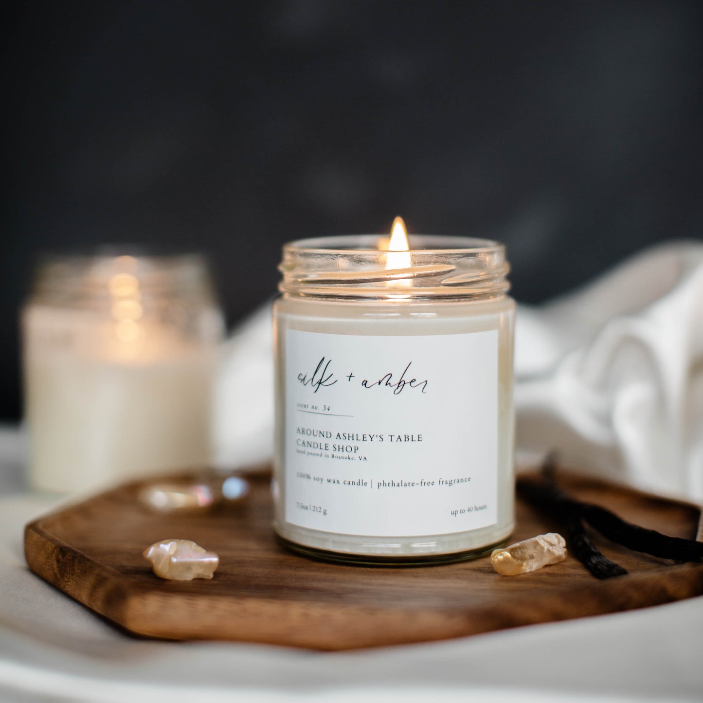 Silk + Amber | 8oz Soy Wax Candle