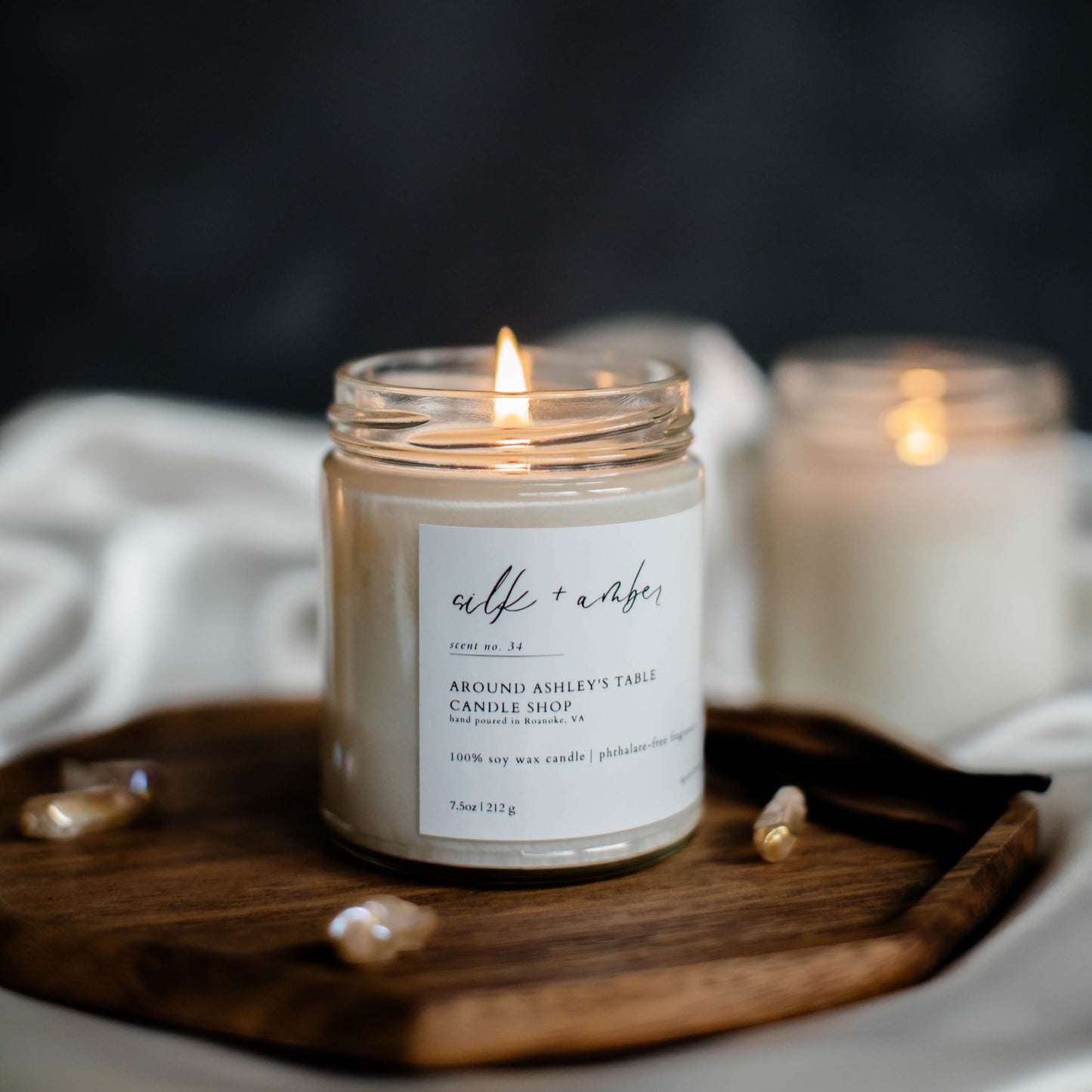 Silk + Amber | 8oz Soy Wax Candle