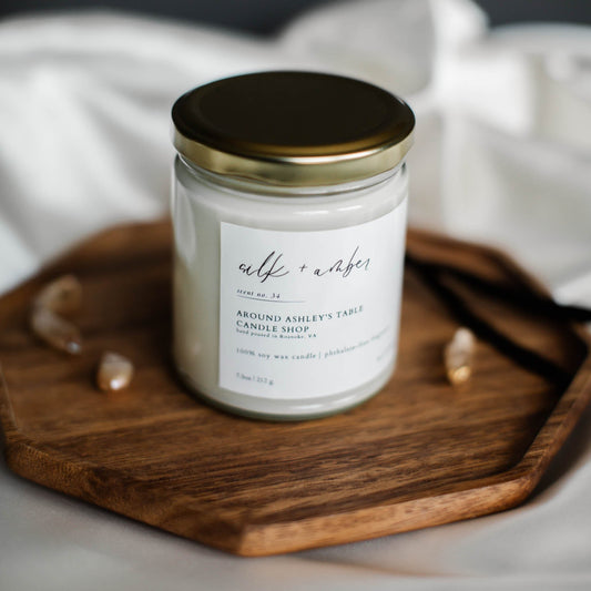 Silk + Amber | 8oz Soy Wax Candle