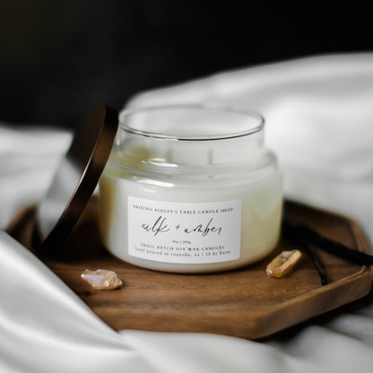 Silk + Amber | 10 oz. Soy Wax Apothecary Candle