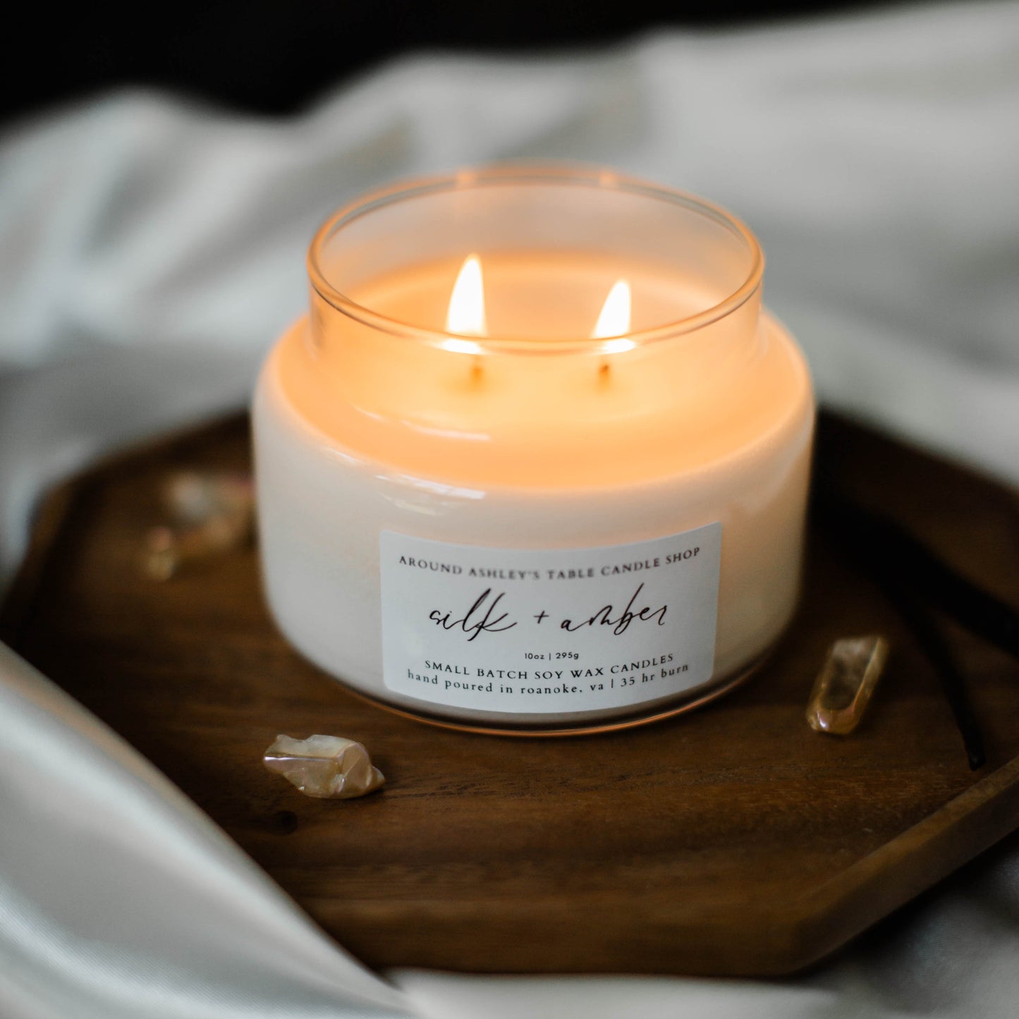 Silk + Amber | 10 oz. Soy Wax Apothecary Candle