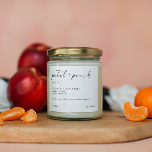 (Misfit) Petal + Peach 8 oz. Soy Wax Candle