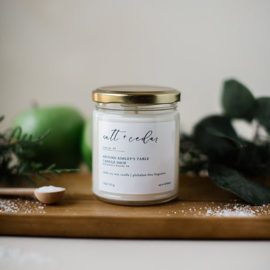 Salt + Cedar  |  8 oz. Soy Candle
