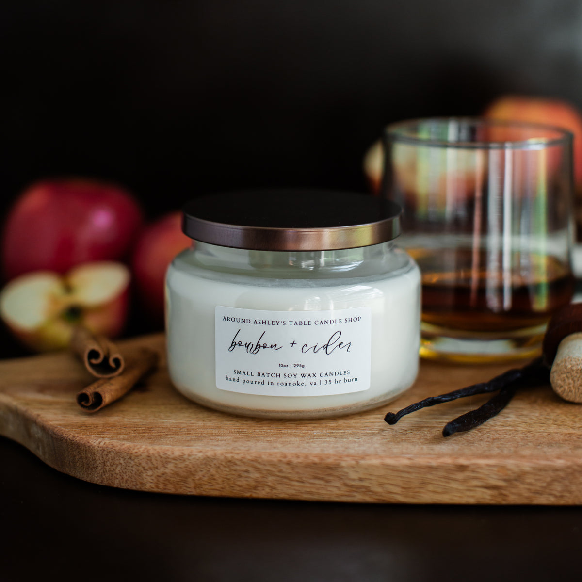Bourbon + Cider | 10 oz. Soy Wax Apothecary Candle